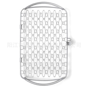 HONGXUAN Foldable Stainless Steel Grill Basket 46x30x6cm Multi Functional For Outdoor Camping <b>BBQ</b> <b>Tools</b> - Product Image 2