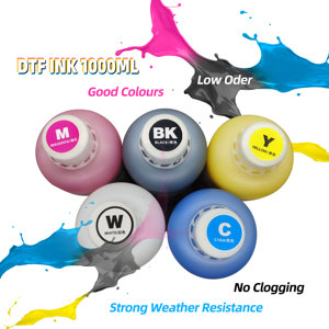 Heat Transfer DTF Ink Digital Printing Water Based CMYKW DTF Ink Premium DTF Ink 1000ml - Product Image 1