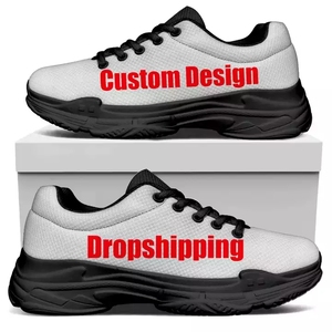 Chaussures décontractées pour femmes, baskets à plateforme épaisse avec motif imprimé à la demande, baskets à lacets, chaussures de marche tendance - Product Image 1