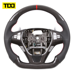 Volante Deportivo TDD de Fibra de Carbono Real Compatible con Hyundai Coolpad, Estilo Deportivo 09-16 Genesis - Product Image 1