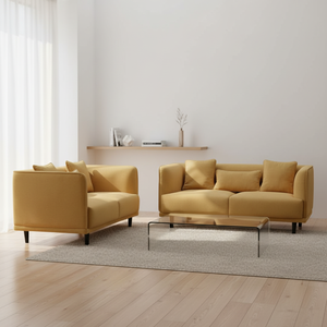 现代公寓简约布艺组合北欧小2+3沙发套装经济实惠适合家庭办公室客厅温馨设计 - Product Image 1