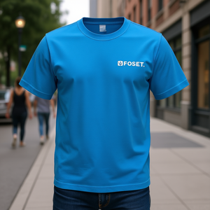 Foset <b>Men's</b> 100% Cotton Street Style T-<b>Shirt</b> Regular Fit Short Sleeve O-Neck Blank Design Breathable Jersey Fabric 240g <b>Silk</b> Scr - Product Image 2