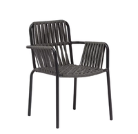 Chaise de jardin en rotin PE empilable et portable, respirante, imperméable, avec structure en aluminium antirouille, pour cuisine, hôtel, restaurant