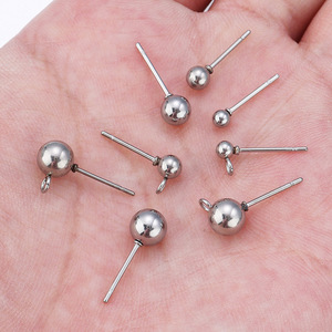 Stainless Steel Ball Stud <b>Earrings</b> Simple Round Bead Design Unisex Fashion Jewelry for Daily Wear - Product Image 4