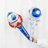 Cohete astronauta dirigible globo de mano espacio exterior globo de dibujos animados inflable planeta temático Baby Shower decoración de fiesta de cumpleaños