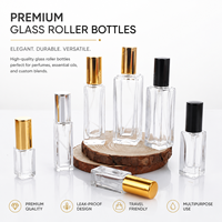 Flacon pulvérisateur carré transparent en verre de 3 ml et 5 ml avec base épaisse pour échantillons de parfum, huiles essentielles et cosmétiques (pour le transfert)