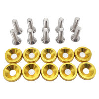 10 pièces Vis hexagonales M6 pour modification automobile, avec rondelles concaves pour pare-chocs, moteur et plaque d'immatriculation, en aluminium