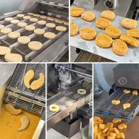 Machine de formage automatique pour gâteaux, burgers, nuggets de poulet et produits enrobés, avec fonction de découpe et de pressage, pour la production de petites et mini-formes, et la création de moules à panure.