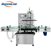 Machine de remplissage entièrement automatique à six têtes Zhongjie, commande PLC, levage de cylindres motorisé, pour les industries de l'eau, des aliments et des produits chimiques