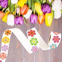 Autocollants en PVC en forme de fleur pour explosions, étiquettes décoratives pour boîtes cadeaux, 500 autocollants C702 personnalisables