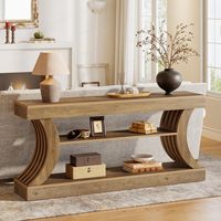Console de style farmhouse de 70,9 pouces avec 3 niveaux de rangement, table longue pour canapé, idéale pour l'entrée, le couloir, le hall d'entrée, le salon
