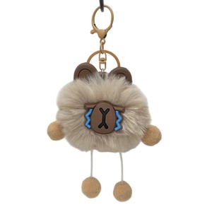 Llavero LED en forma de corazón con gafas Pom-Poms Doll Pattern Diseño seguro-Accesorios para ramos de flores y pinzas para el cabello peludas - Product Image 5