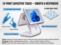 Terminal de point de vente tactile commercial tout-en-un, caisse enregistreuse Windows avec imprimante de reçus intégrée, pour la restauration et le commerce de détail