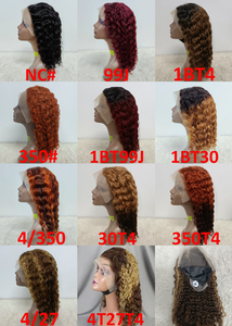 Letsfly Cheap Human Hair <b>Wigs</b> 200% Density 13x4 Lace Frontal <b>Deep</b> & Water <b>Wave</b> 1B/27# Colorful Bob <b>Wigs</b> Free Shipping for Woman - Product Image 6