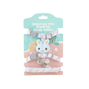 도매 나일론 개 목걸이 및 가죽 끈 세트 부드러운 패딩 반사 토끼 인형 만화-매일 작은 애완 동물을위한 사랑스러운 스타일 - Product Image 4