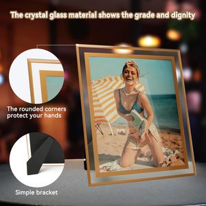 Transparent Creative Crystal Glass Photo <b>Frame</b> Elegant Decorative Bedside Display - Product Image 3