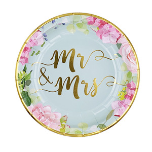 Hot Selling Modern Style Wedding Party Paper Plate Cup Set Party Supplies Disposable Hot Stamping Tableware Set - Product Image 6