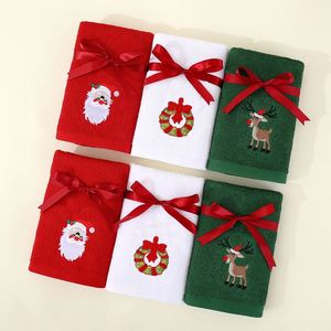 Serviettes de Noël décoratives, ensemble cadeau de serviettes 100% coton pour les fêtes, torchons de cuisine pour sécher et nettoyer, logo personnalisé - Product Image 2