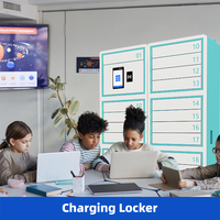 Casier de recharge intelligent pour téléphone portable et ordinateur portable avec écran Android 10 pouces, interface API et kiosque de recharge rapide PD 65W