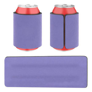 Venta al por mayor logotipo personalizado 12 Oz negro sublimación neopreno resorte Snap rechoncho soporte cerveza lata enfriador manga Slap Wrap Coozies - Product Image 2