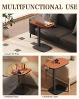 Mesa Auxiliar Giratoria para TV con Altura Ajustable, para Sofá, Cama, Sillón Reclinable, Mesa Auxiliar en Forma de C para Comer o Usar el Portátil