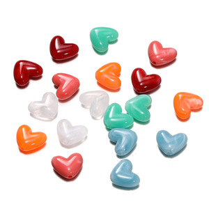Acrylic Heart Shaped <b>Beads</b> With Straight Holes Loose For Bracelet Making Mixed Colors 10mm DIY Jewelry Accessories Wholesale - Product Image 4