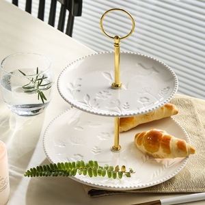 Service de table en porcelaine blanche de luxe LovingHome Hotel avec motif de lapin de Pâques en relief, résistant au four, style moderne - Product Image 4