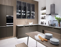 Armoires de cuisine sur mesure de luxe avec îlot, meubles de cuisine modernes, fabrication sur commande en gros