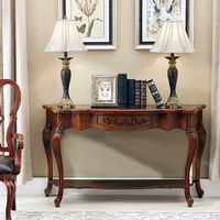 Vente directe d'usine, table console de style antique, table d'entrée en bois massif avec rangement, salon, couloir, mobilier de hall d'hôtel