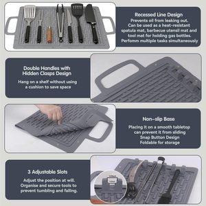 New Arrivals Foldable Silicone Mat for <b>Grill</b> <b>Basket</b> Heat-Resistant Protective <b>Grill</b> <b>Basket</b> Mat Pad - Product Image 4