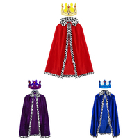 Costume de fête d'anniversaire pour enfants, cape de prince et de princesse avec couronne pour les tenues de fête d'anniversaire des enfants