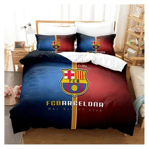 Super Cool Tamanho Europeu Sports Football Bedding Set 100% Poliéster Folha Quilt 2 Peças Conjunto De Folha De Cama Com Fronha