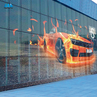 P3.91 Écran LED transparent à ultra haute transparence pour publicité extérieure en couleur pour vitrine murale