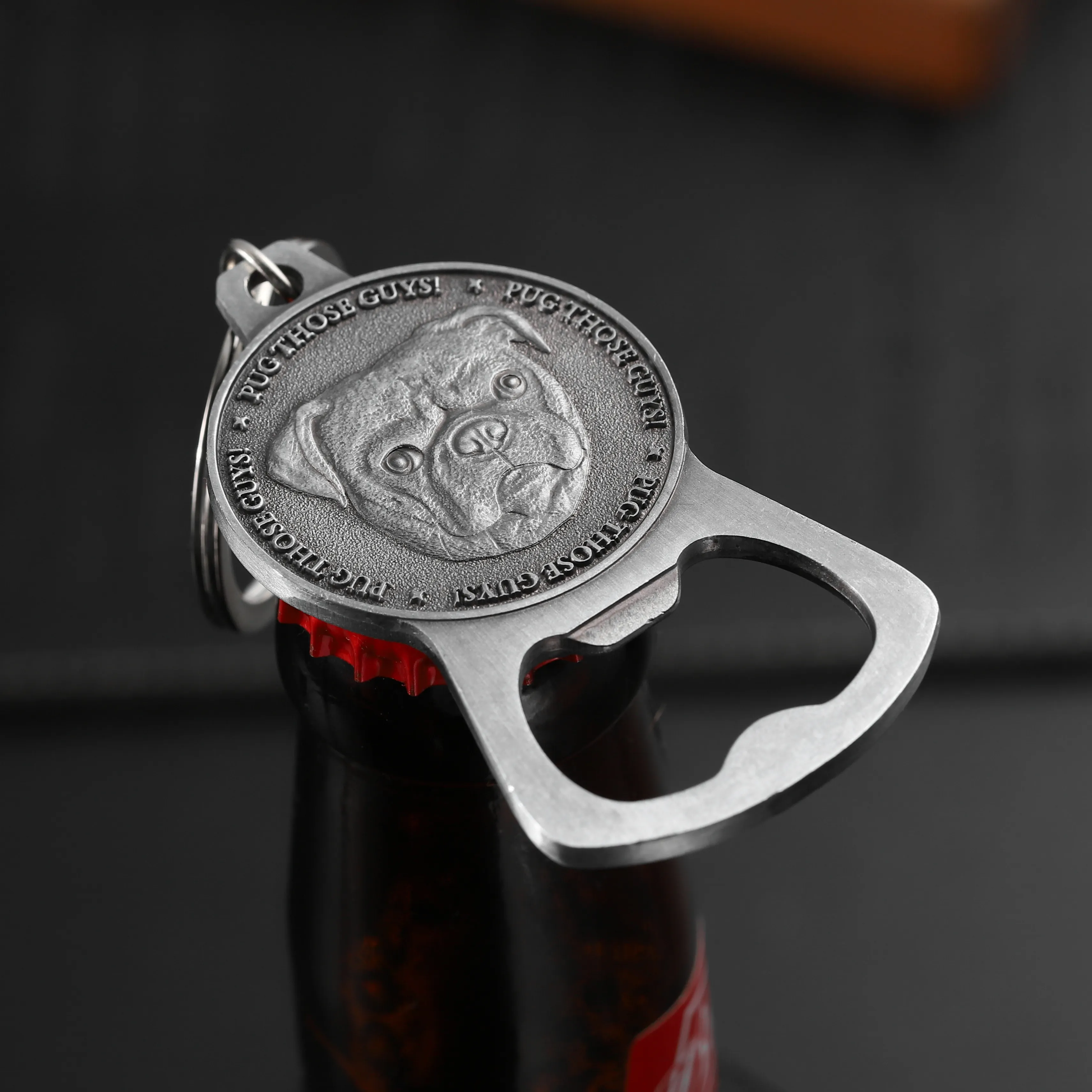 Apply to restaurant bar store personalised Custom Zinc Alloy Soft Enamel matt material metal Key Chain Beer Bottle Opener
