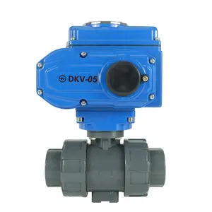 DKV electric pvc ball valve with electric actuator 2way DN50 Electric Motorized UPVC/CPVC/PVC ball Valve water plastic thread