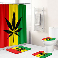 Juda Lion Drapeau Durable Étanche 3D Impression Numérique Éthiopien Design Traditionnel Rasta Rideau de Douche pour Salle de Bain