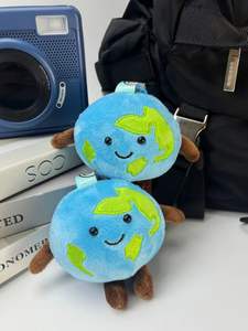 <span class=keywords><strong>Mini</strong></span> porte-clés en peluche Terre de 9 cm, jouet doux et moelleux, breloque de sac, porte-clés en peluche Terre personnalisé et mignon pour enfants - Product Image 3