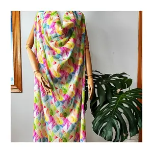 Digitaldruck Baumwoll stoff für Kleid Custom ized Cartoon farbige Kreise Popel ine Stoff für Kleidung