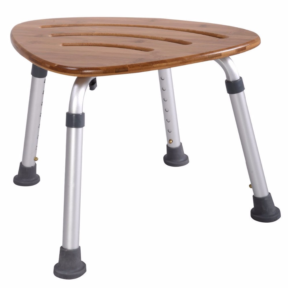 Регулируемое бамбуковое кресло для душа, Медицинский стул для душа