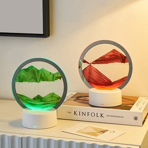 Hiện đại chảy cát nghệ thuật <span class=keywords><strong>LED</strong></span> <span class=keywords><strong>3D</strong></span> năng động di chuyển cát hình ảnh Đèn cảm ứng điều khiển USB powered kim loại bảng đèn - Product Image 2