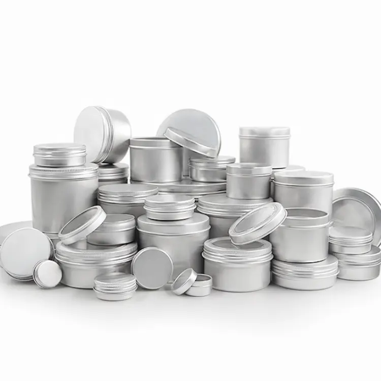 5G 10G 20G 30G 50G 60G 80G 100G 120G 150G 180G Ronde Cosmetische Containers Potten Schroef Deksel Blikken Doos Zilveren Aluminium Blikjes