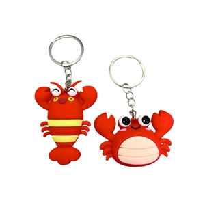 Wholesale Cheap Plastic PVC Keychain Crab Lobster Design Promotional Gifts