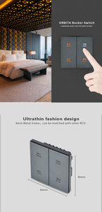 ORBITA interruptor doble único universal de color negro y enchufe con puerto de cargador USB para hotel inteligente - Product Image 4