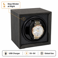 Meilleur prix Mini remontoir automatique pour montre en bois à fente unique, noir, pour montre mécanique