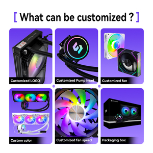 Cao cấp RGB quang phổ đầy đủ AIO PC nước hệ thống làm mát với đồng lạnh tấm nhôm tản nhiệt cho trường hợp máy tính - Product Image 3