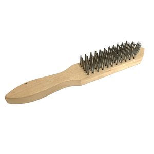 فرشاة طويلة بمقبض خشبي مع شعيرات من أسلاك الفولاذ المقاوم للصدأ لتنظيف وتلميع فعال - Product Image 5