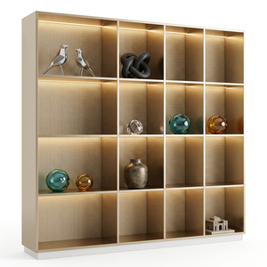 Mensola Espositiva a Nicchia in Acciaio Inox con Pannello Posteriore e Luce LED per Gallerie ed Esposizioni, Decorazione Murale Moderna - Product Image 4