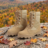 Bottes tactiques pour hommes, imperméables, dessus en daim, semelle en caoutchouc anti-perforation, toutes saisons, pour entraînement en extérieur