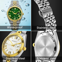 Montre de couple en or, bracelet en acier fin, boucle papillon, vente en gros OEM ODM, Relogio Masculino, Relogio Feminino, montre de luxe