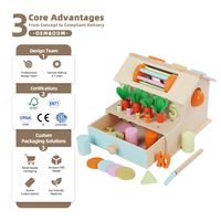 Jouet éducatif Montessori multifonctionnel en bois pour l'éveil précoce, avec jeu de tri de formes et de tirer les carottes, pour enfants
